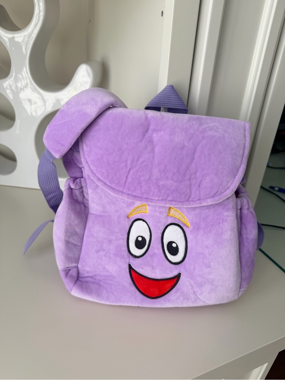 Nickelodeon Purple Dora The Explorer Mr. Face Plush 10" Backpack Tote Kids NEW